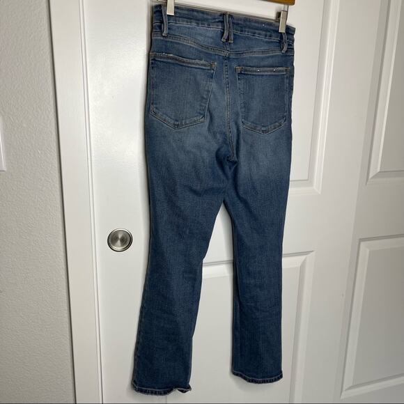 Good American Good Vintage Distressed Straight Leg High Rise Jeans Size 26 - Picture 6 of 7